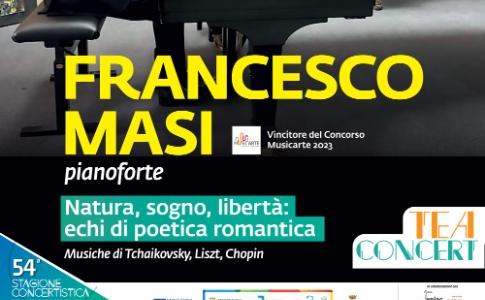 Domenica 21 Aprile TEA CONCERT: Francesco Masi, pianoforte @ Palazzo Santaloja, Melissano (LE)