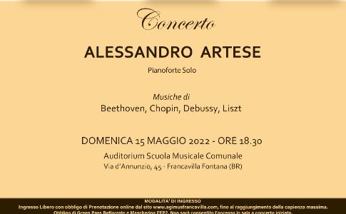 Alessandro Artese sul palco per la stagione concertistica di Agimus Francavilla Fontana