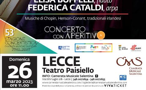 CONCERTO CON APERITIVO - Domenica 26 marzo Duo Euterpe @ Teatro Paisiello di Lecce