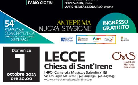 Domenica 1 Ottobre: REQUIEM FOR THE LIVING di Dan Forrest - Anteprima 54a Stagione Concertistica @ Chiesa di S. Irene, Lecce