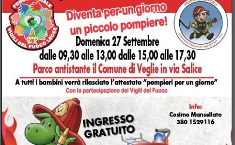 BAMBINI POMPIERI PER UN GIORNO_DOMENICA A VEGLIE APPUNTAMENTO CON POMPIEROPOLI